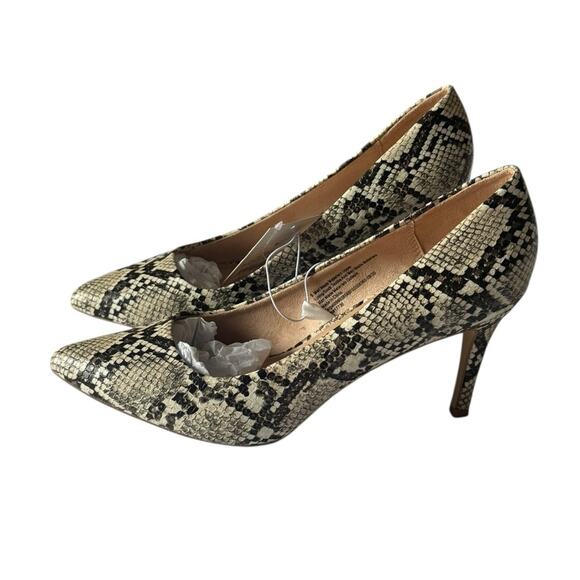 a new day GEMMA Snake Black & Cream Animal print Heels NEW Size 8 - Picture 10 of 12